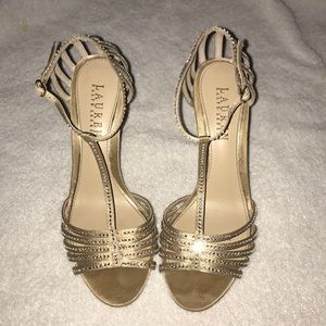 Ralph Lauren Gold Heels